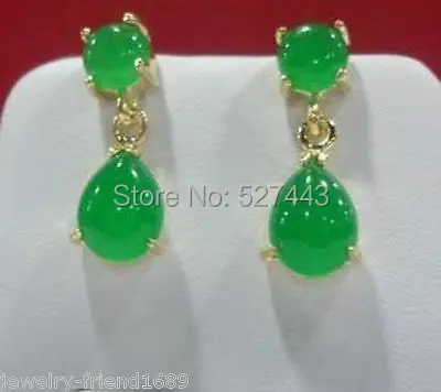 Серьги-капельки из натурального зеленого камня AAA опт бесплатная доставка |