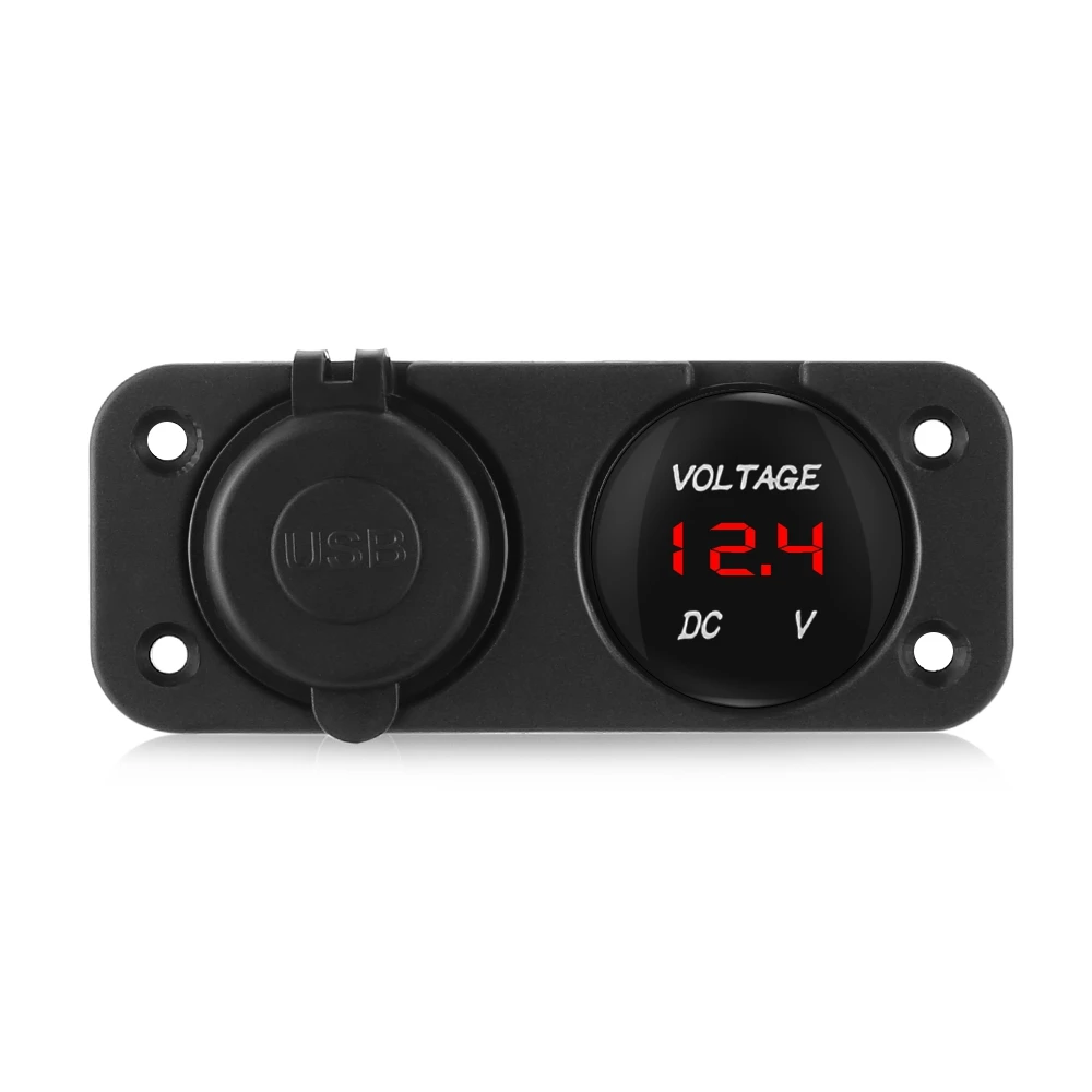 2018 двойной зарядное устройство USB DC 12 24 V Панель цифровой светодиодный фонарь