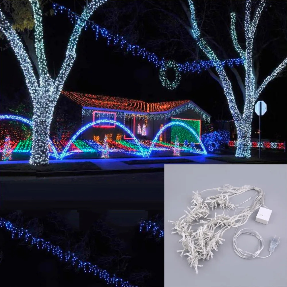 3M X 448LED 110В США вилка Рождественская гирлянда сказочная Свадебная занавеска ABS IP65
