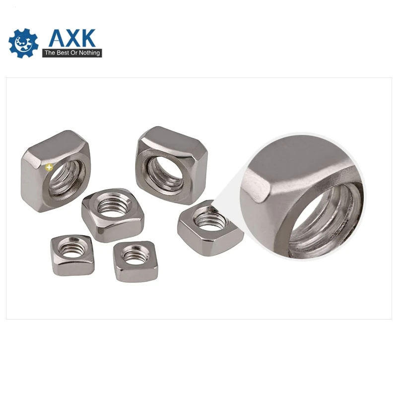 DIN557 GB39 M3 M4 M5 M6 M8 304 Stainless Steel Square Nuts thin type nut DIN562 3*5.4*2.4 4*6.9*3 5*8*3.8 6*10*4.8 8*13*6.2 mm |