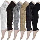 Женские зимние гетры до колена 2020, вязаные высокие гетры с завязками, теплые зимние гетры 65 см