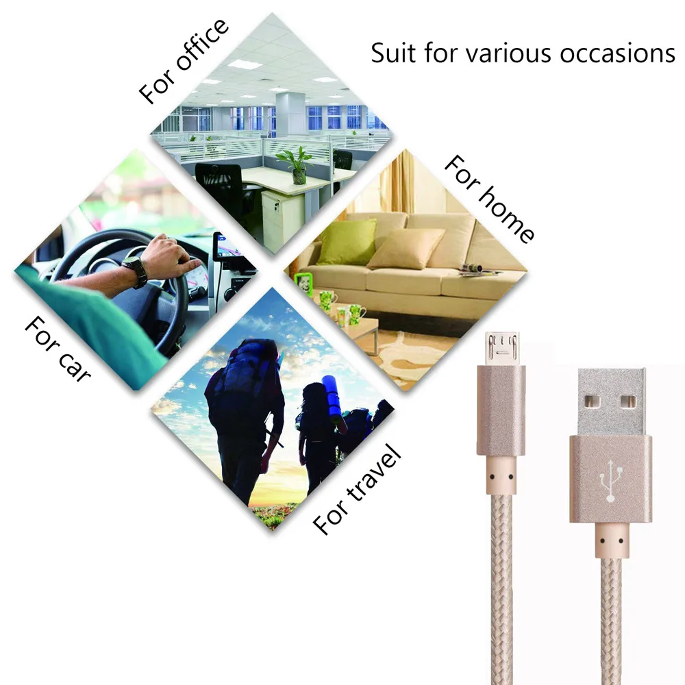 EPULA 1 м 2 3 Micro USB кабель для Samsung Huawei 2.1A зарядный передачи данных и зарядки
