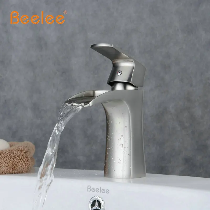 Beelee современный никелевый матовый смеситель для раковины в ванной комнате