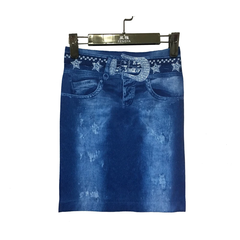 2018 женская летняя имитация джинсовой юбки Повседневная элегантная Сексуальная