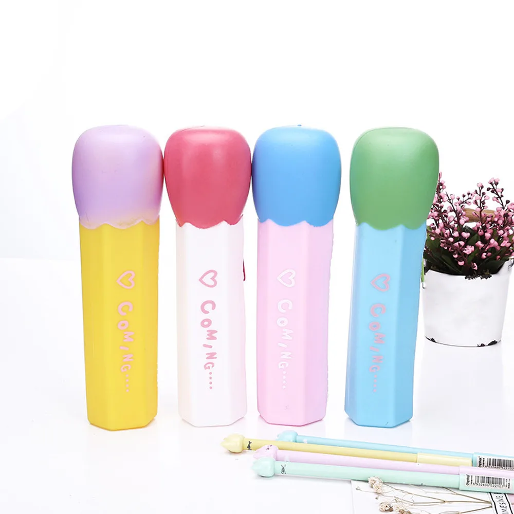 Компактный элегантный стильный карамельный цвет силиконовые канцелярский Пенал