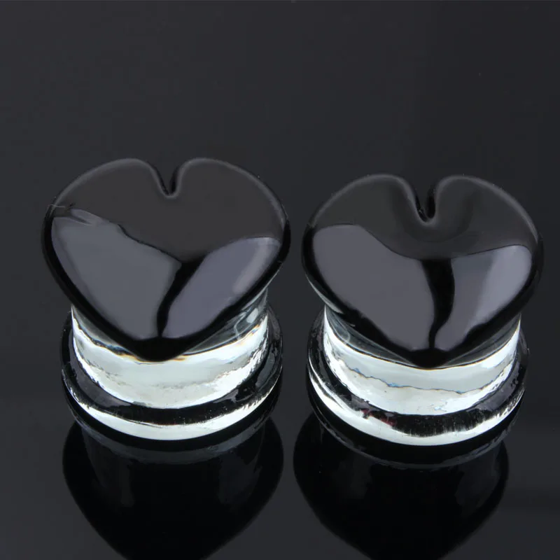 1 пара стеклянных вкладышей в форме сердца украшения для пирсинга 5 16 мм|body