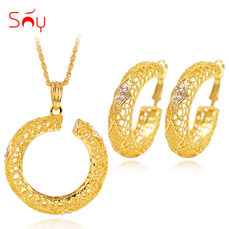 Ювелирные изделия Sunny Jewelry Модные наборы для женщин колье серьги кулон кубический