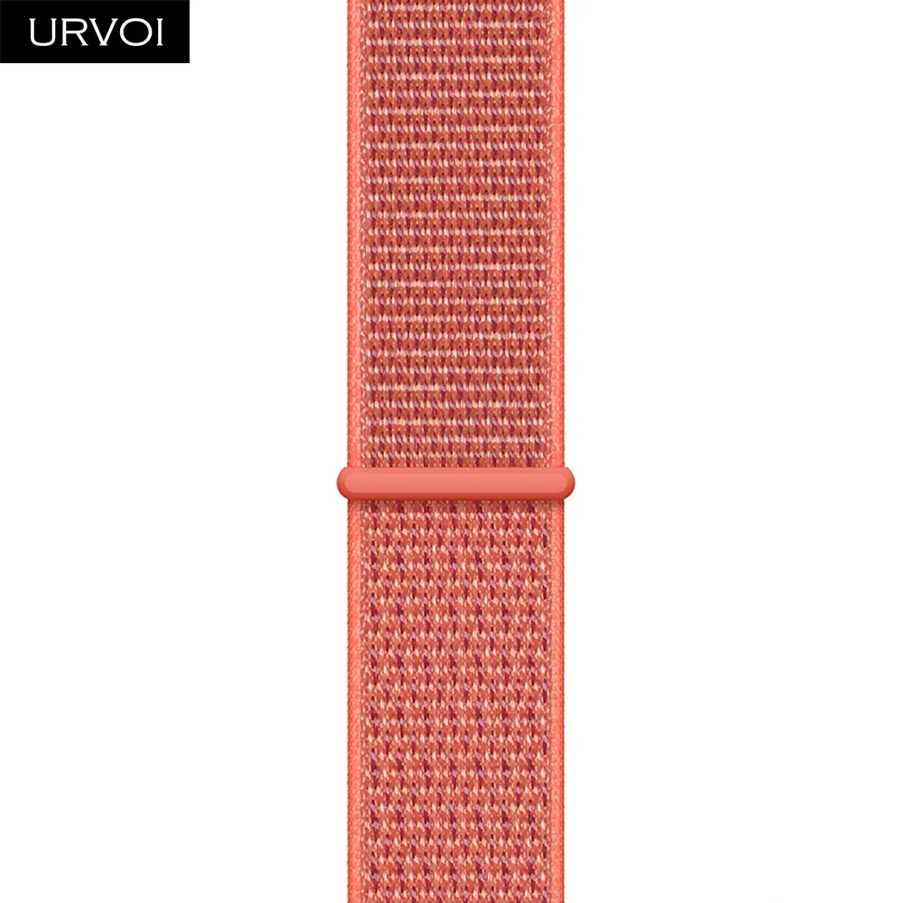 Nectarine URVOI Спортивная петля для apple watch band series 5 4 3 2 1 светоотражающий ремешок для iwatch двухслойный дышащий тканый нейлон осень - Цвет ремешка: Nectarine