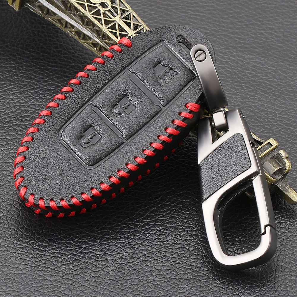 Кожаный чехол для ключей AndyGo Nissan Infiniti EX FX G25 G37 FX35 EX25 EX35 FX37 EX37 Q60 QX50 3 кнопки smart Key |