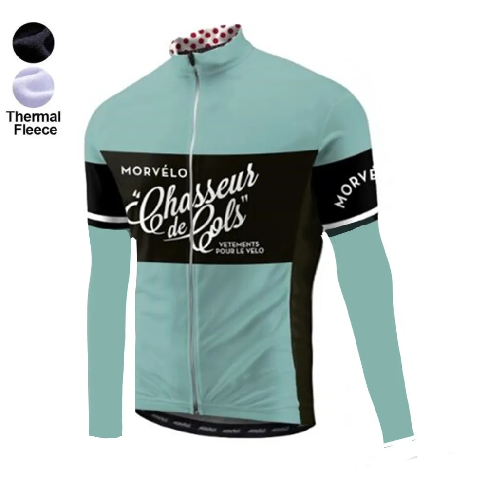Morvelo зима термальность флис трикотаж с длинным рукавом Ropa ciclismo hombre велосипедный спорт одежда велосипед Костюмы Майо