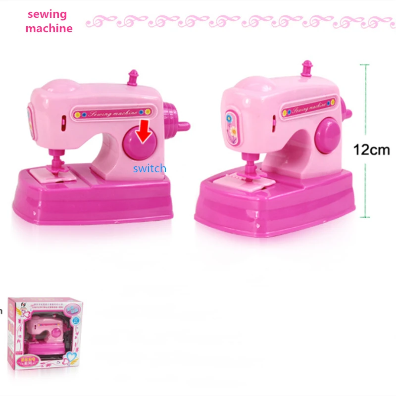 Sewing machine Мини-игрушки для кухни, светильник и звук, пластиковая имитирующая бытовая техника для детей, Детский игровой домик, Игрушки для маленьких девочек, ролевые игры - Цвет: Sewing machine