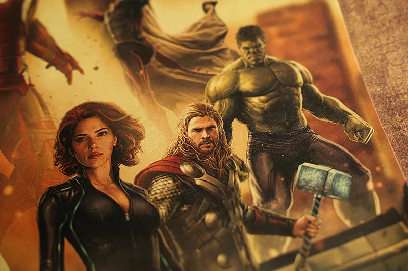 Marvel Мстители фигурки винтажные постеры наклейки росписи 2020 новый Iroman Cpatain стикер