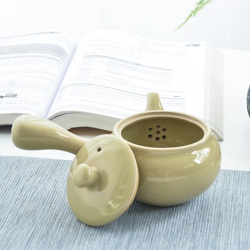 TANGPIN Yellow керамический чайник kyusu с 2 чашками Китайский кунг-фу чайный сервиз, кружка для вина