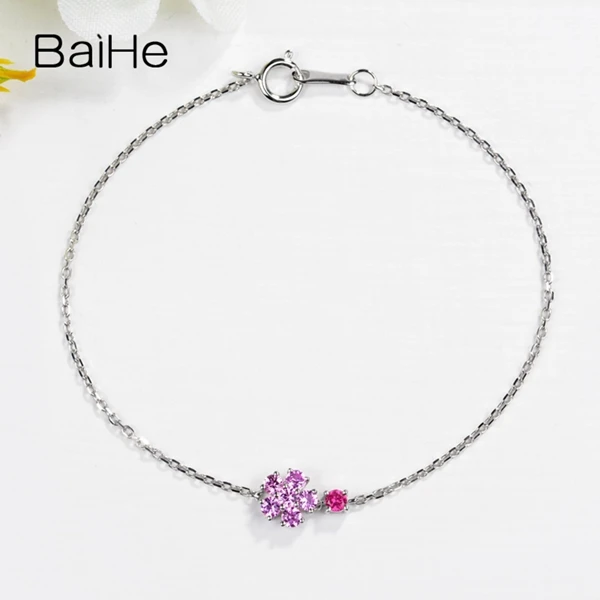 BAIHE, 14 к, белое золото, 0.35ct, сертифицировано H/SI, настоящие натуральные бриллианты, обручальные женские классические ювелирные изделия, Подарочный браслет