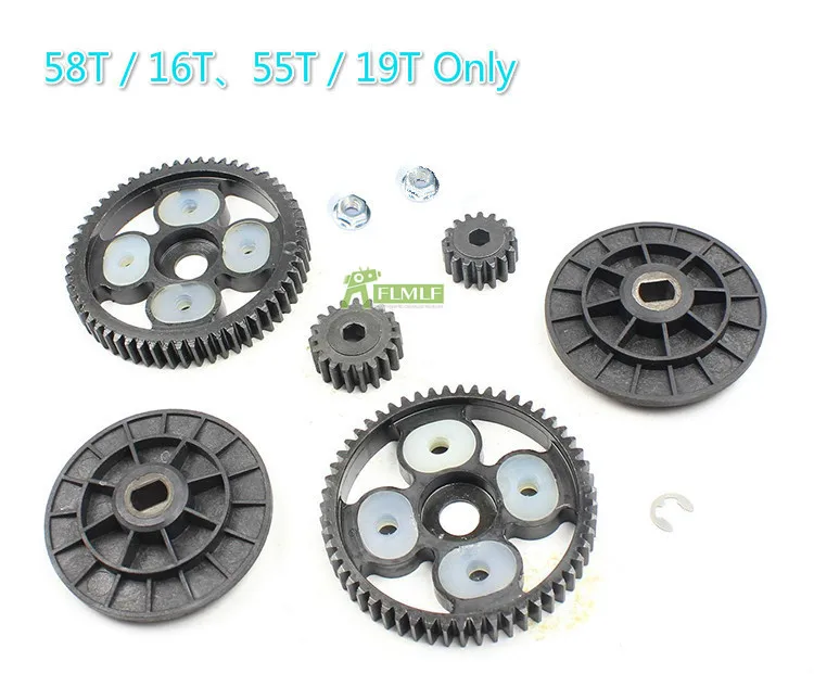 58T16T55T19T only Металлический звонок сцепления и 58 T/16 T и 55 T/19 T металлический набор передач подходит для 1/5 HPI ROVAN KM BAJA 5B 5T 5SC - Цвет: 58T16T55T19T only