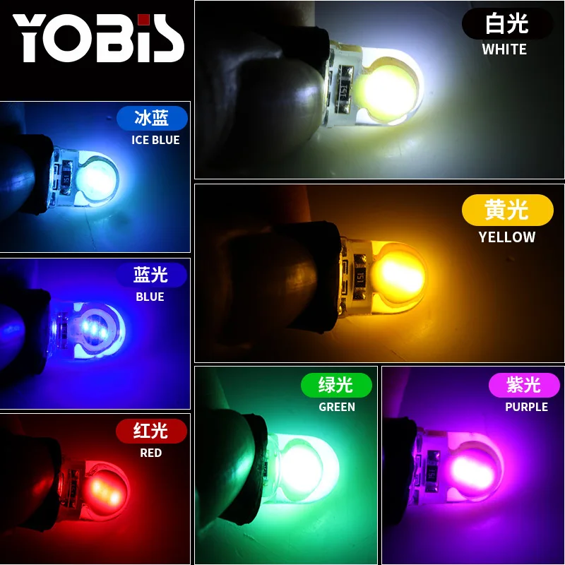 100 шт. W5W LED Авто T10 Led белый 194 168 COB кварцевая Автомобильная супер яркая Поворотная