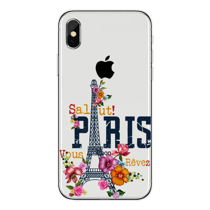 Для iPhone X 10 5,8, мягкий чехол из ТПУ с Эйфелевой текстурой для iPhone 6, 6 S, 7, 8 Plus, 5S, SE, 7, 8, Париж, Vogue, Роскошный прозрачный силиконовый чехол для телефона