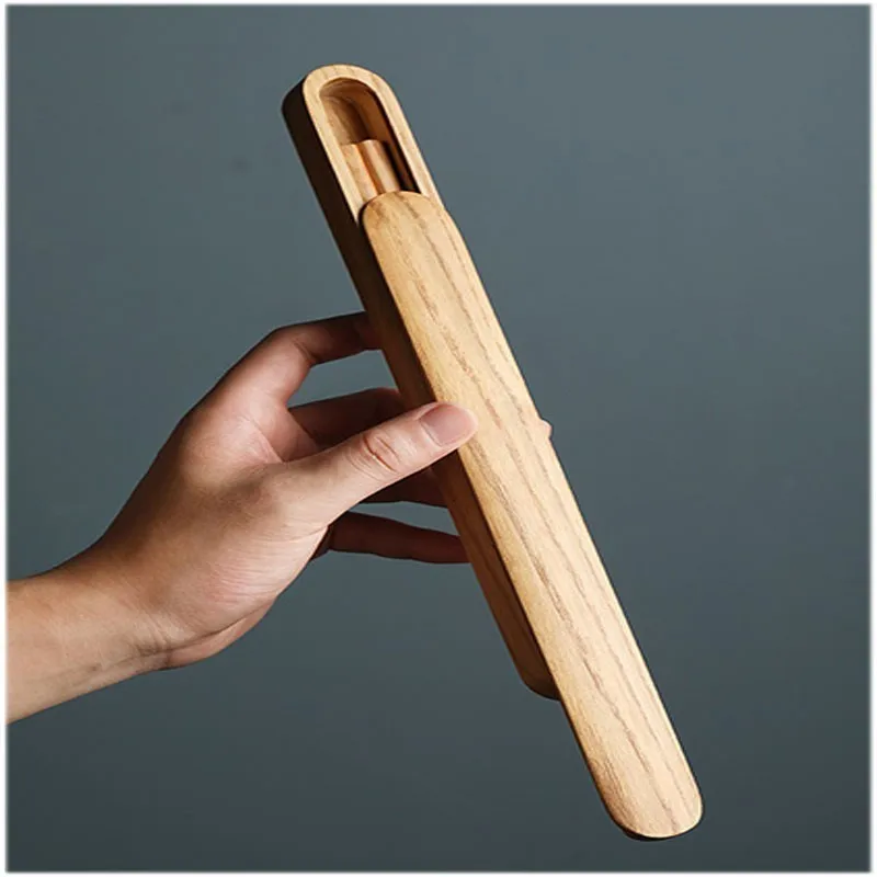 Деревянные палочки для еды Пара деревянная коробка ретро Портативная подставка