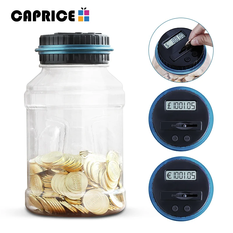 Цифровой коробка для хранения денег прозрачный Сейф Jar интеллектуальные