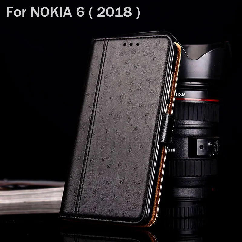 Чехол для Nokia 6 2018 роскошный страусиный кожаный чехол с подставкой Модные Цветные
