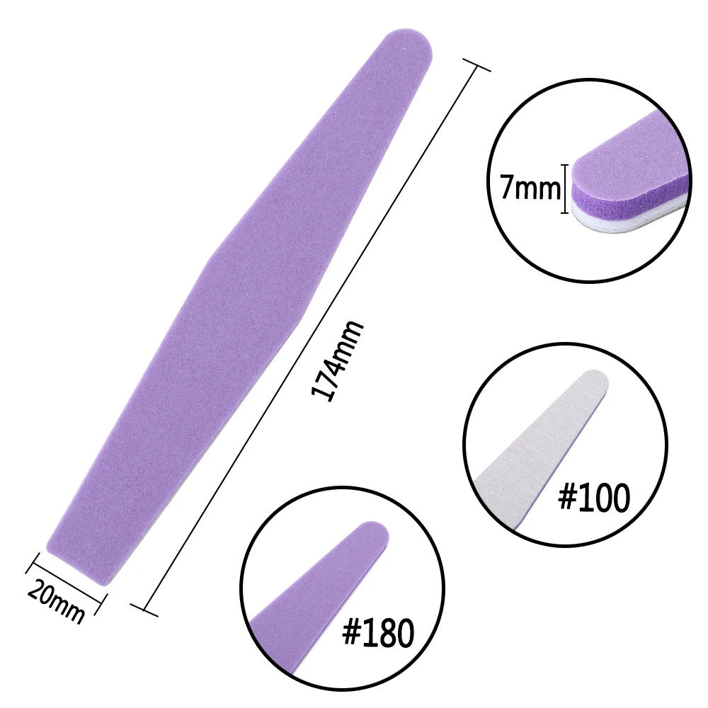 Шлифовальная губка пилка для ногтей блок УФ гель лака салонного педикюра