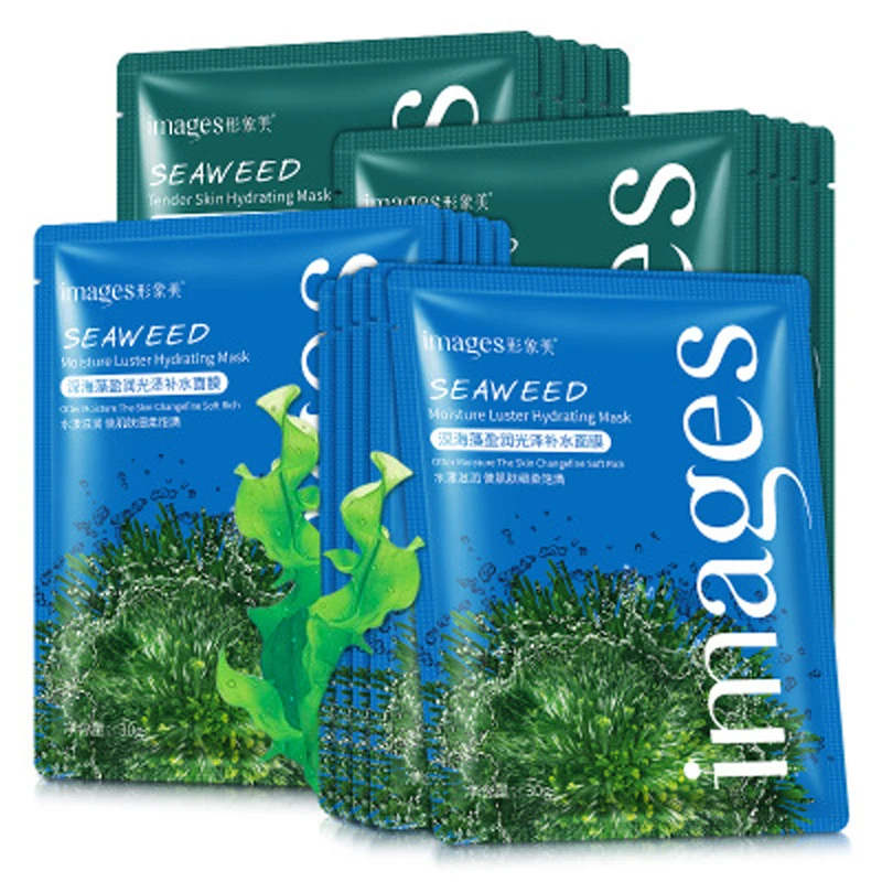 

BIOAQUA Hyaluronic Acid Plant Seaweeds Essence Face Mask Tender Moisturizing Whitening Oil Control Brighten Face Skin Care 10Pcs