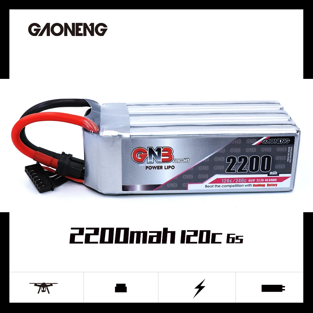 Литий полимерный аккумулятор Gaoneng GNB 2200 мАч 6S1P 22 2 в 120C/240C с разъемом XT60 для FPV дрона