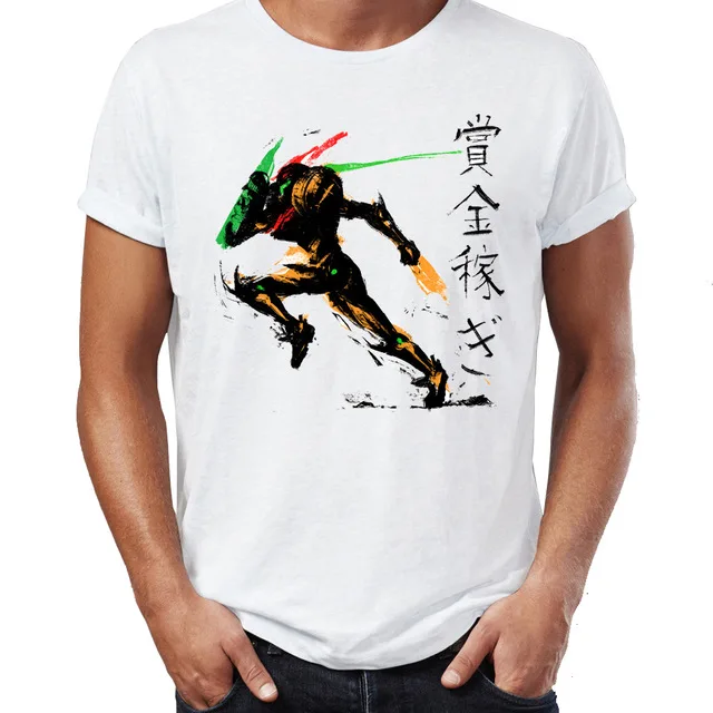 Мужская футболка космический охотник за головами Самус Аран Metroid Awesome