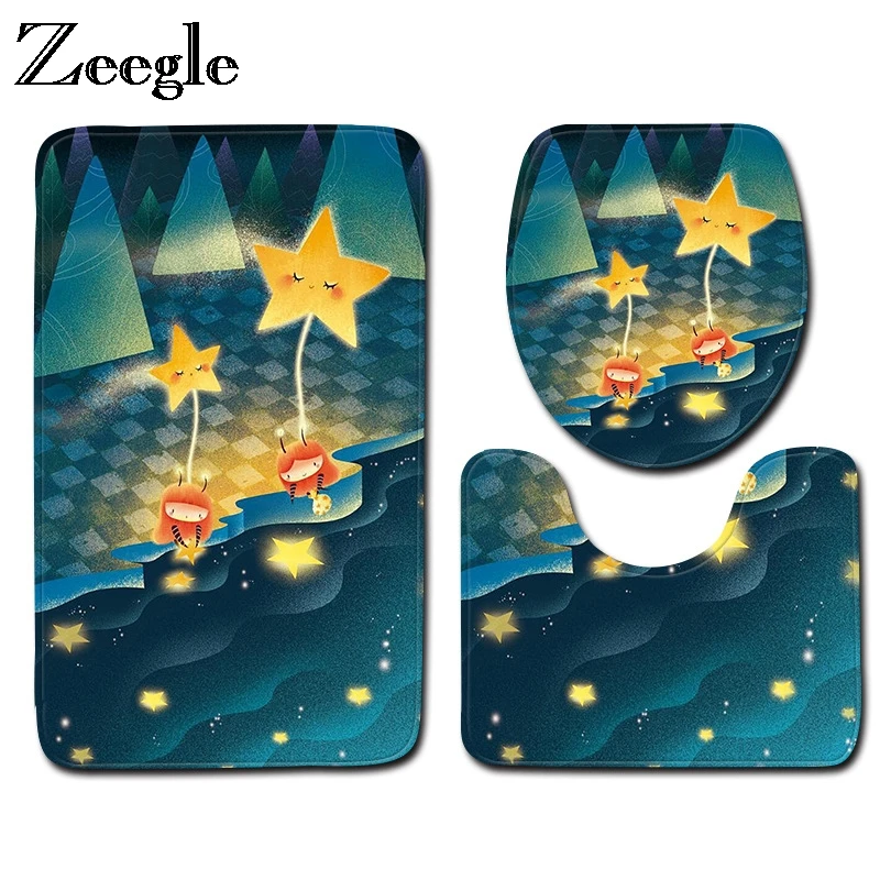 

Zeegle мультяшный ковер для ванной комнаты, рандомный Противоскользящий коврик для ванной, коврик для ванной комнаты, напольные коврики для ванной комнаты, коврики для душа