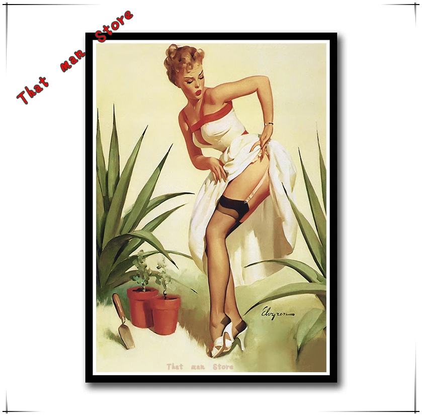 PINUP GIRLS World War II White cardboard Poster Bar Cafe Living Room Dining room Wall Decorative Paintings 42*30cm No frame | Дом и сад