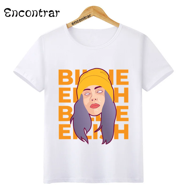 Billie Eilish/повседневные мужские футболки с круглым вырезом и принтом модные детские топы, футболка для мальчиков и девочек детская футболка с короткими рукавами г. HKP4569
