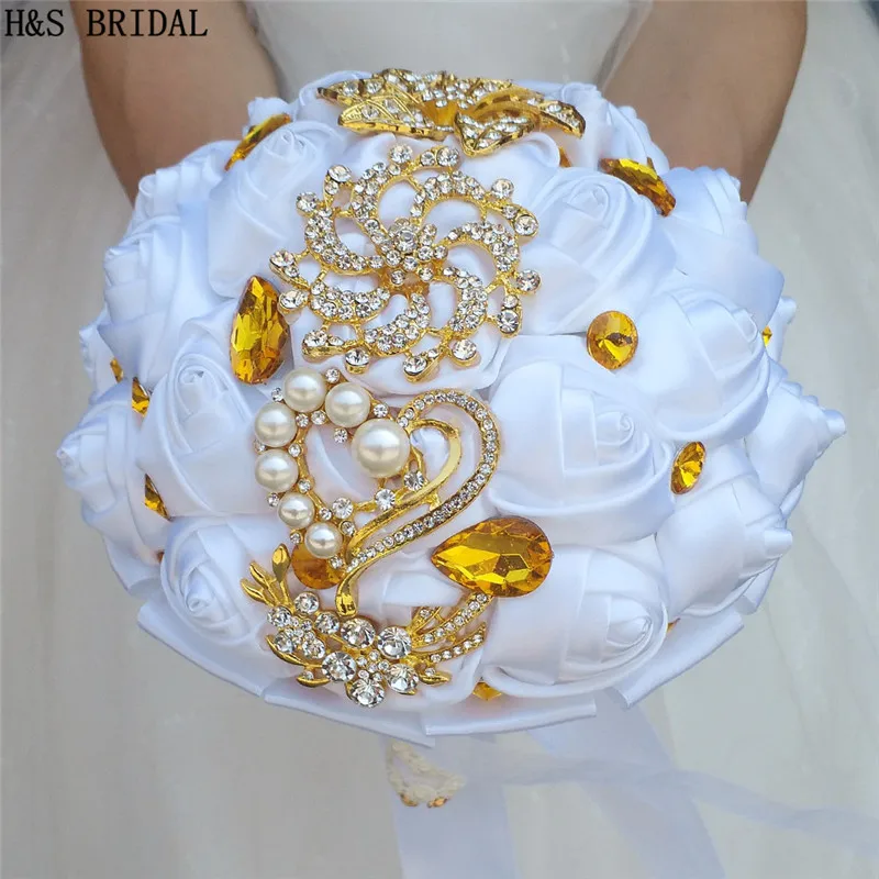 Свадебный букет Стразы для невесты и подружки свадебный цветок искусственные