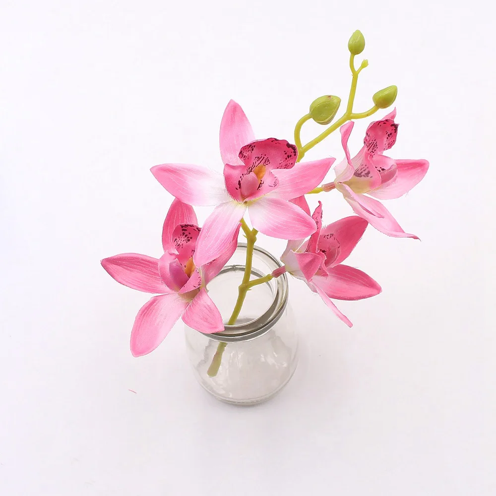 4 цветка + 1 ветка шелковых лилий ручная работа искусственный цветок свадебное