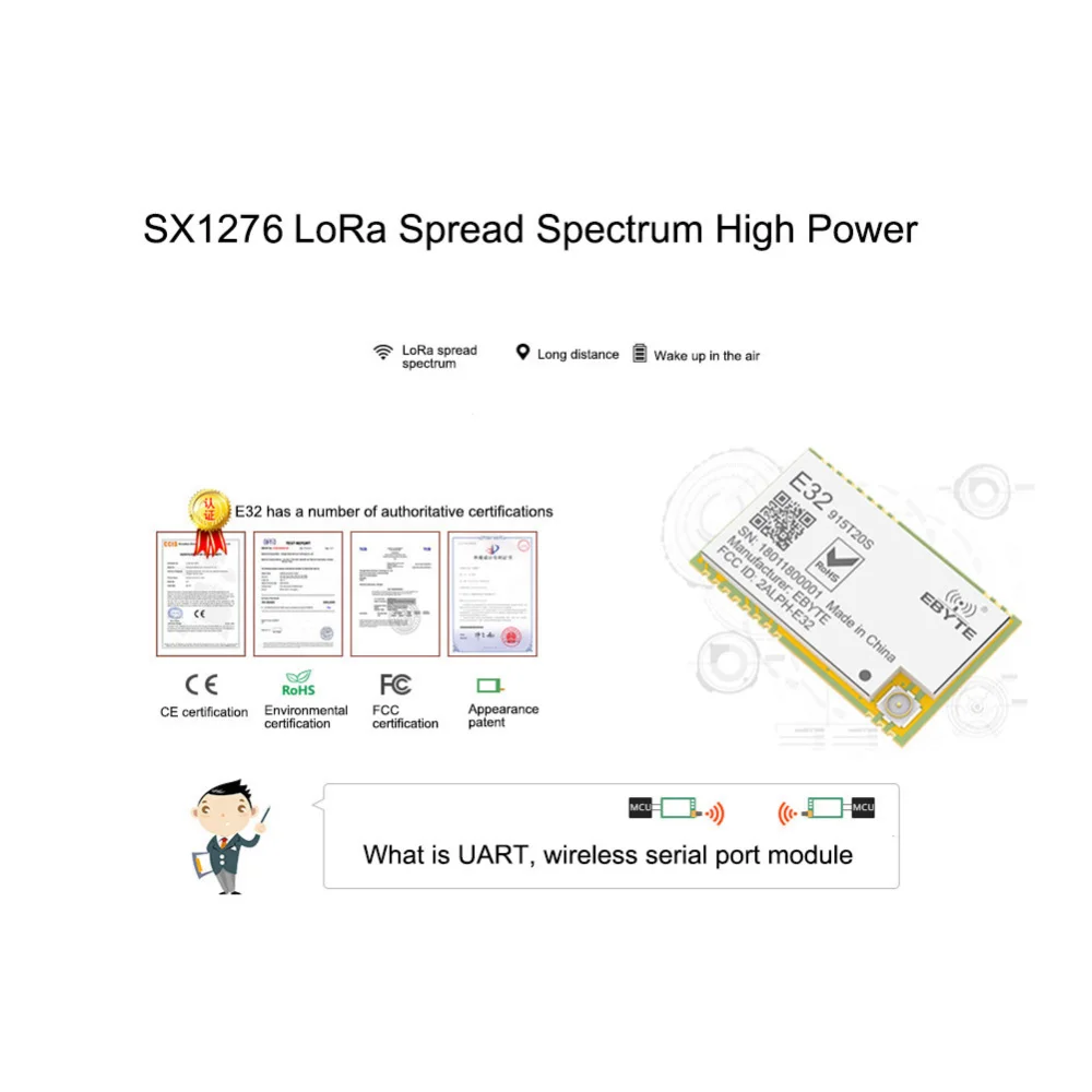 Беспроводной радиочастотный модуль 20 дБм 915 МГц SX1276 SX1278 E32 915T20S LoRa