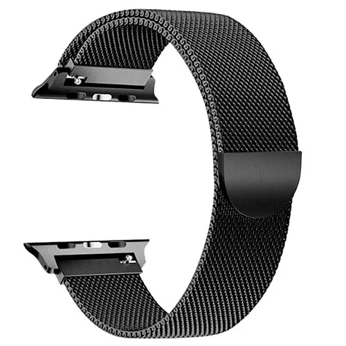 black Миланская петля для apple watch band 4 44 мм 40 мм correa aplle watch 42 мм 38 мм браслет из нержавеющей стали iwatch 4/3/2/1 - Band Color: black
