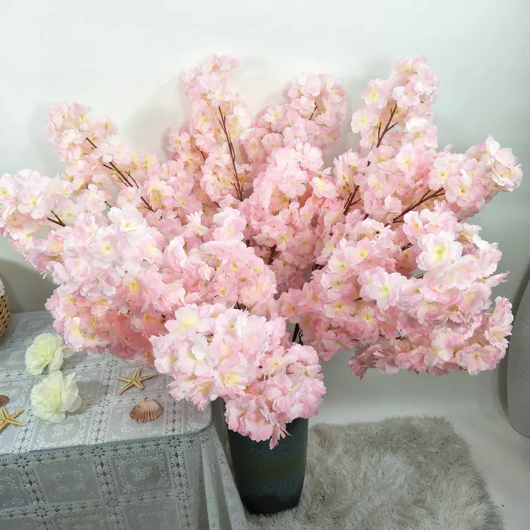 Artificial Cherry Blossom Flowers Big Smulation Plant Flower for Home Party Wedding Hotel Table Decoration Silk | Дом и сад