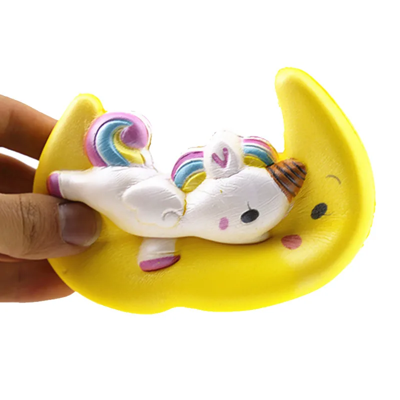 Единорог Jumbo Kawaii мягкие мягкими Moon Squeeze squishi игрушка замедлить рост для детей снимает стресс беспокойство реквизит