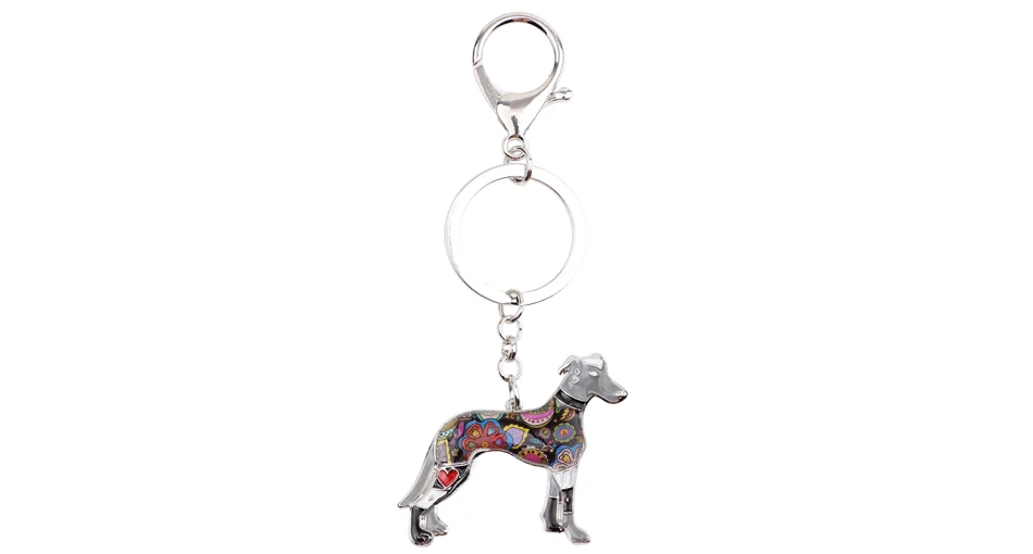 Bonsny Galgos Greyhound Dog, брелок для ключей, ювелирное изделие для женщин, подвеска для сумки, подвеска, автомобильный брелок, эмалированный брелок, аксессуары