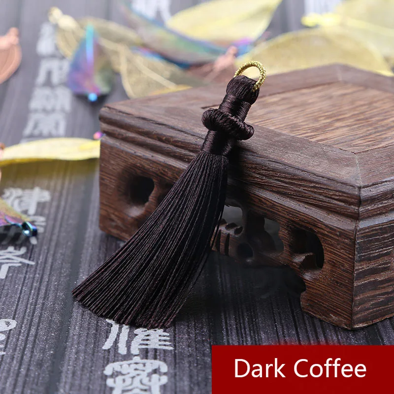 Dark Brown Mibrow 5 шт./лот 8 см длинные разноцветные хлопковые шелковые шнуры с кисточками для сережек Очаровательная подвеска атласная кисточка для изготовления ювелирных изделий - Цвет: Dark Brown
