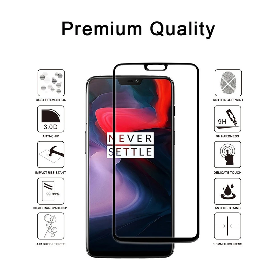 Soultz 2.5D Закаленное стекло для Oneplus 6 полное покрытие 9 H защитная пленка