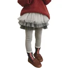 Леггинсы для девочек, хлопковые, сетчатые, с юбкой-пачкой, с градиентным рисунком, RT095, осень 2018