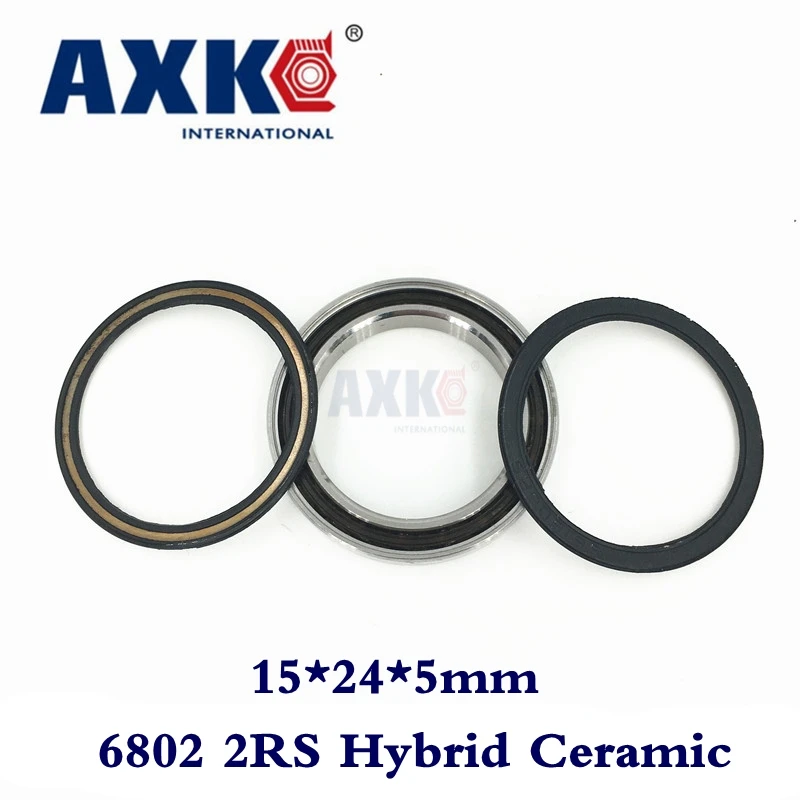 Rolamentos Axk 2 шт. S6802 2rs 6802 61802 из нержавеющей стали 440c Гибридный Керамика шариковый