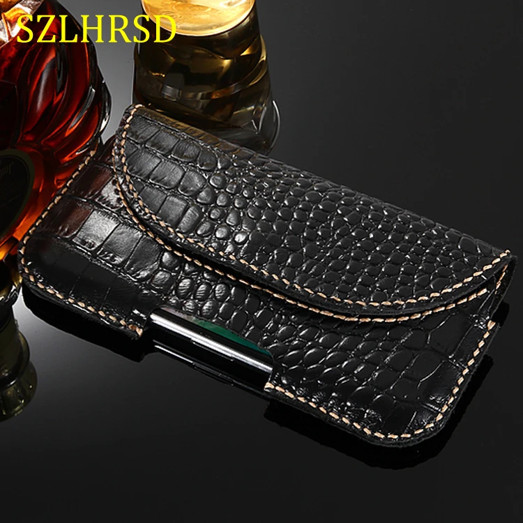 

SZLHRSD For Xiaomi Redmi 6 Pro Note3 4X Mi5s Plus Case Genuine Leather Holster Belt Clip Pouch Funda Cover Waist Bag Phone cover