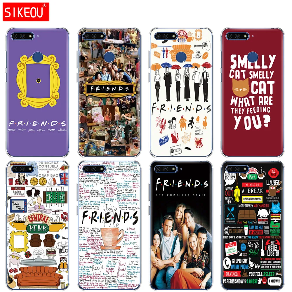 Силиконовый чехол для телефона Huawei Honor 7A PRO 7C Y5 Y6 Y7 Y9 2017 2018 Prime friends tv smelly cat|Бамперы| |