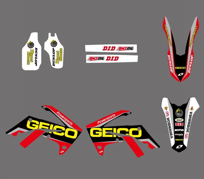 Новая команда мотоциклов графический фон наклейка и Набор стикеров для Honda CRF250
