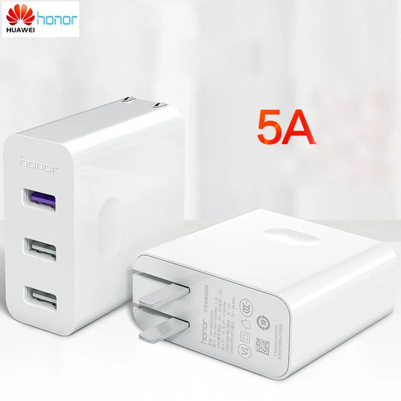 Оригинальное зарядное устройство Huawei Honor SuperCharger 5 в 100 А 3 USB порта 240 для Xiaomi Smart Phone