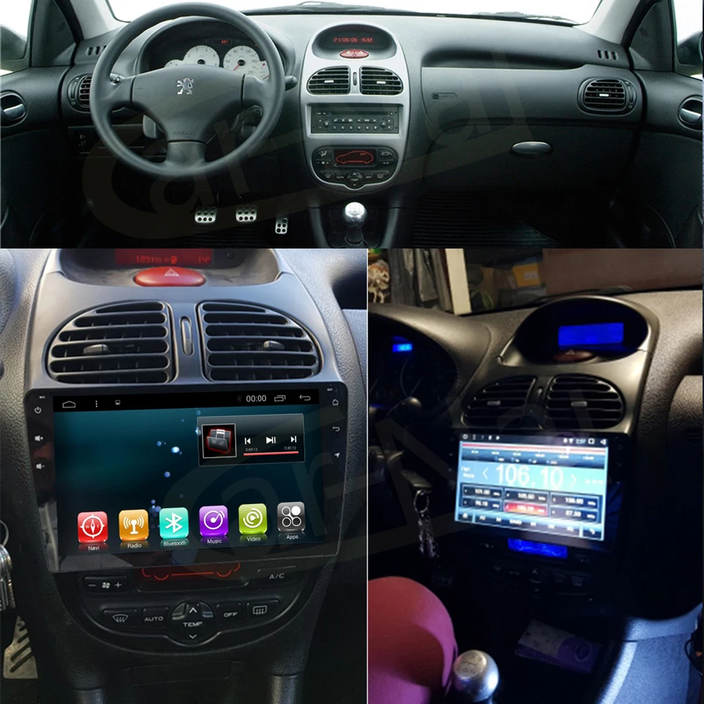 Android 7 1/8 0 автомобильный головный блок плеер GPS Радио для Peugeot 206 2000 2016 стерео Видо