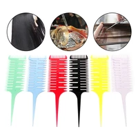 6colors professional easy to use weave weaving comb hair dye styling tool salon hair dyeing comb 3 way sectioning highlight comb