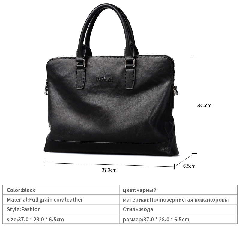 business messenger  leather handbags portfolio bags  for  document shoulder  office Briefcase Men's laptop  computer man genuine