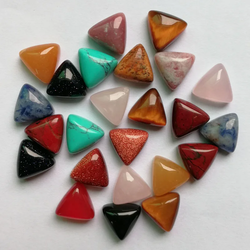 Оптовая продажа модные смешанные треугольные бусины кабошона из натурального